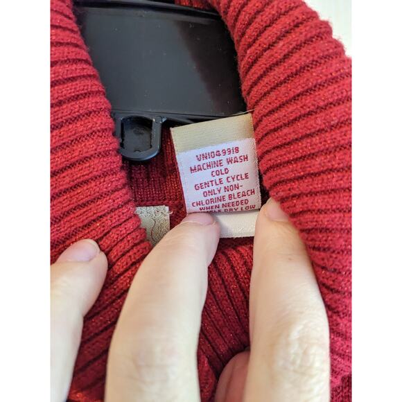 Cherokee Women's Red Turtle Neck Long Sleeve Casual Sweater Size M - Picture 4 of 4